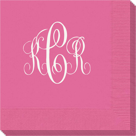 Interlocking Script Monogram with Small Initials Napkins